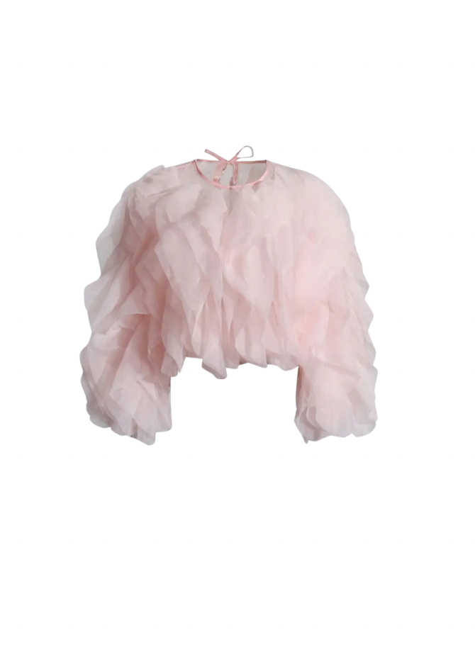 Chiffon Ruffle Blouse Long - Image 3