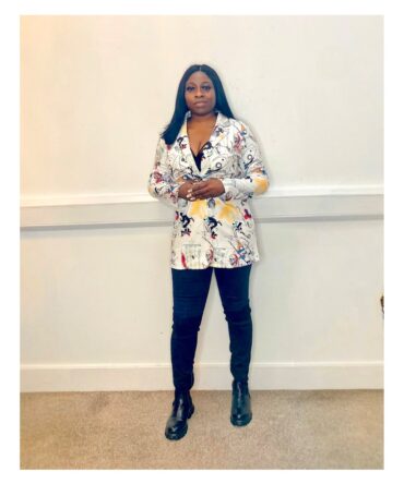 Abstract print blazer