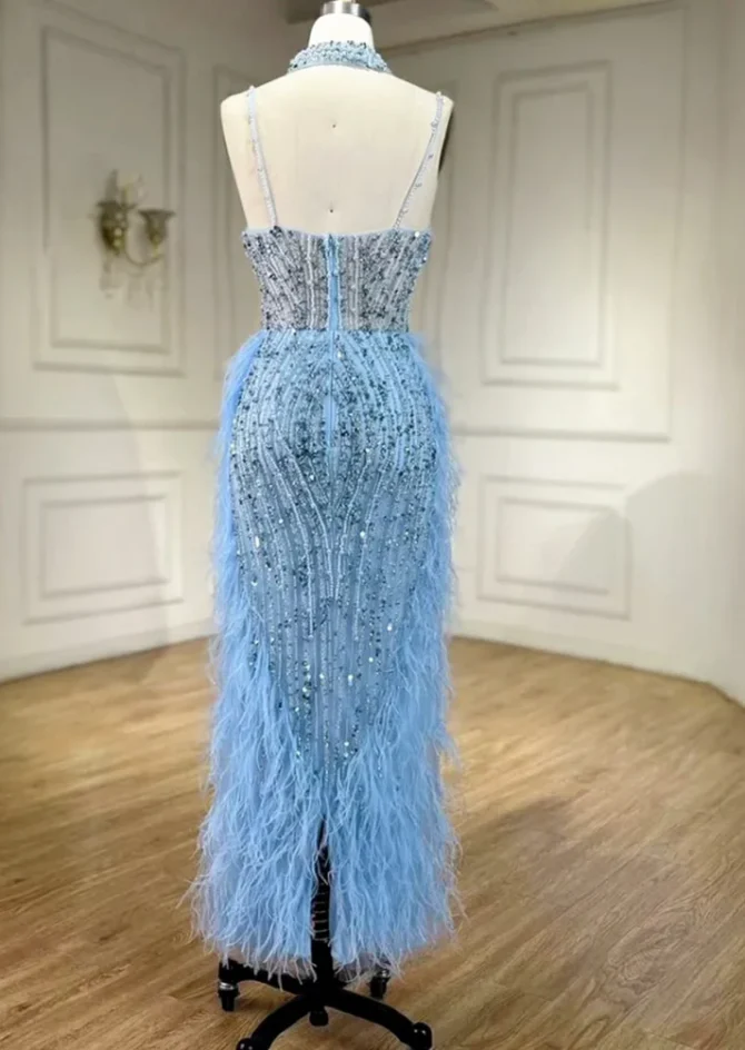 Aurelia Luxury Feathers Beading Formal/Evening Dress - Image 2