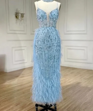 Aurelia Luxury Feathers Beading Formal/Evening Dress