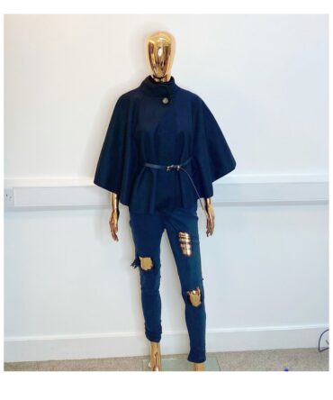 Belted cape jacket