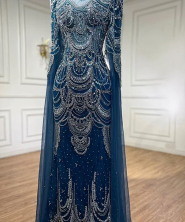 Blue Elegant Embellished Occasional Dress