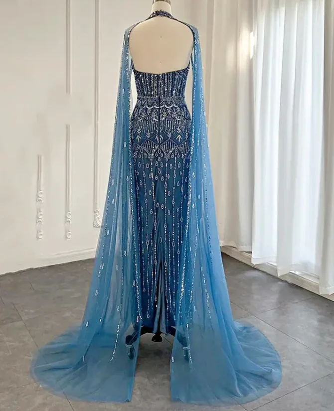 Cape drop sleeves party dress - Image 3