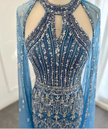 Cape drop sleeves party dress