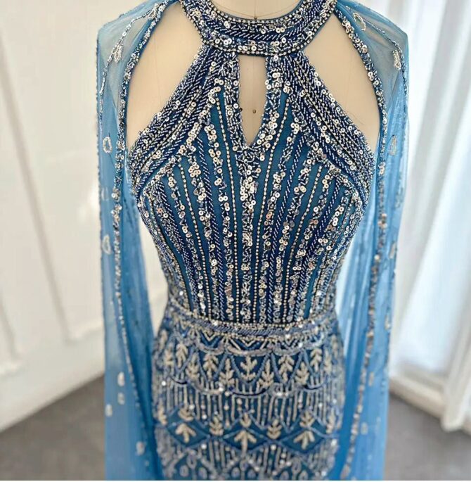 Cape drop sleeves party dress