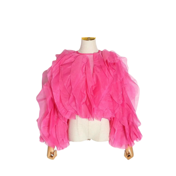 Chiffon Ruffle Blouse Long - Image 2