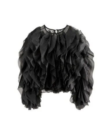 Chiffon Ruffle Blouse Long