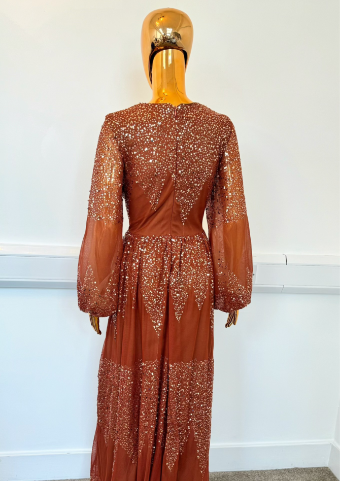 Hollow Bridesmaid Long Sleeve Evening Dress - Image 2