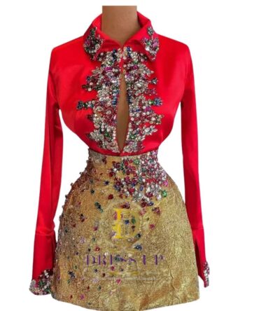 Couture Rhinestone Short Dress