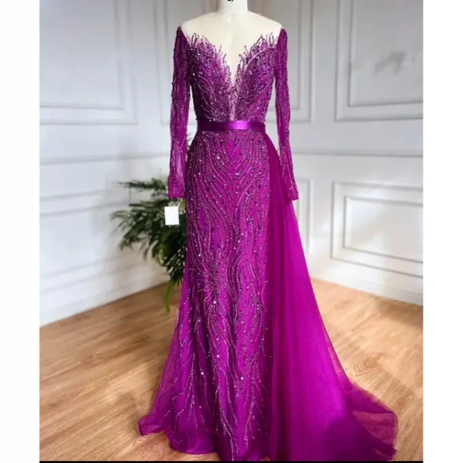 Diamond stone luxury side tail dress - Image 3