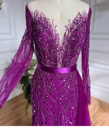Diamond stone luxury side tail dress