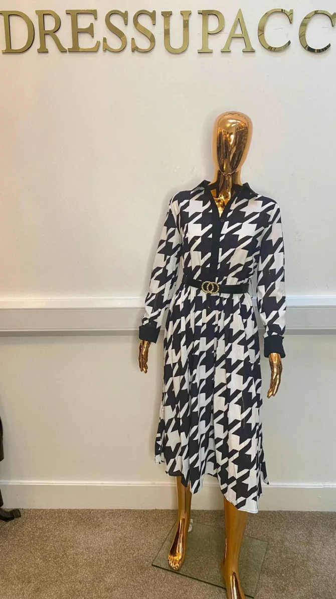 Dogtooth shirt dress - Image 3