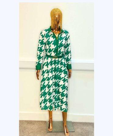 Dogtooth shirt dress