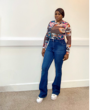 High waisted bootcut stretchy jeans
