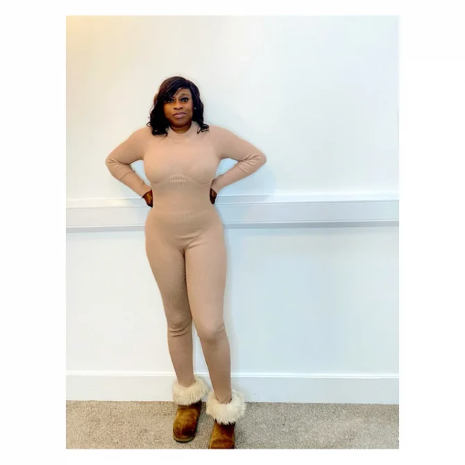 Knitwear back zip Jumpsuit