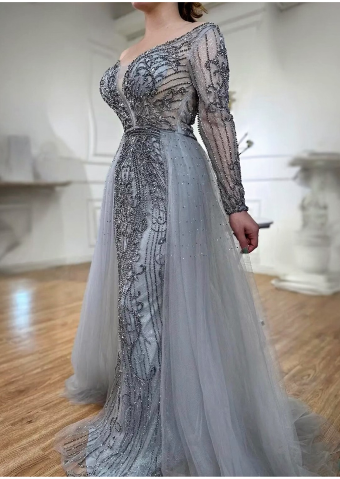 Mermaid Beaded Luxury Evening Dress - Image 2