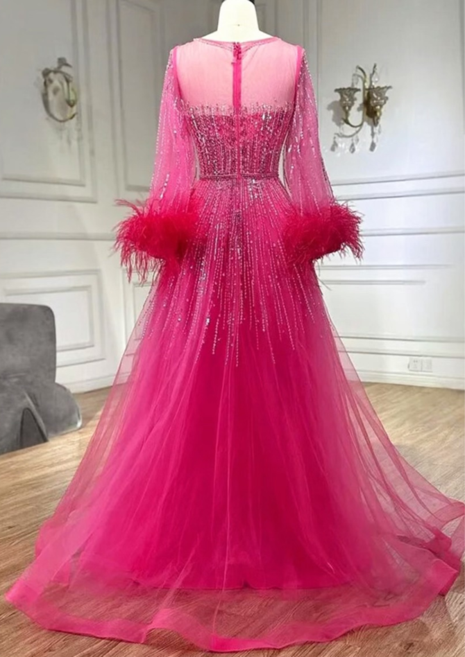 Pink Embellished Evening Dress - Image 2