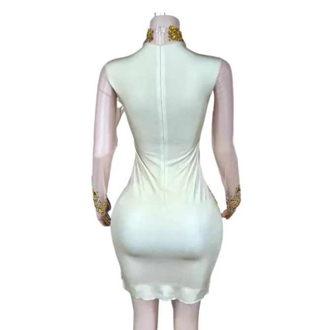 Rhinestone Mesh Dress - Image 2