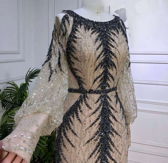 Sequin Embellished with colour Party Dress - Image 3