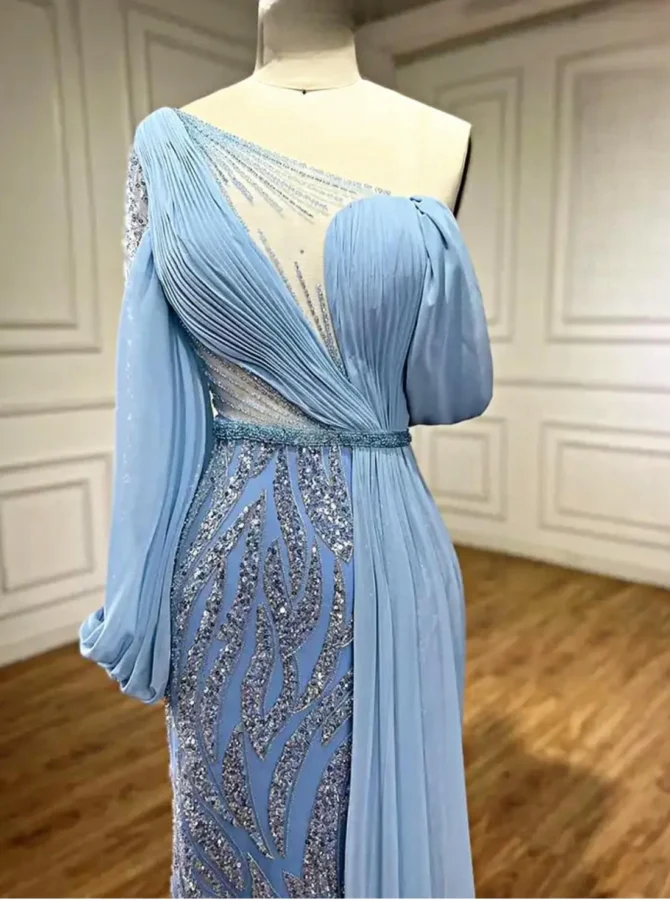 Shoulder Drop Embellish Dress - Image 3