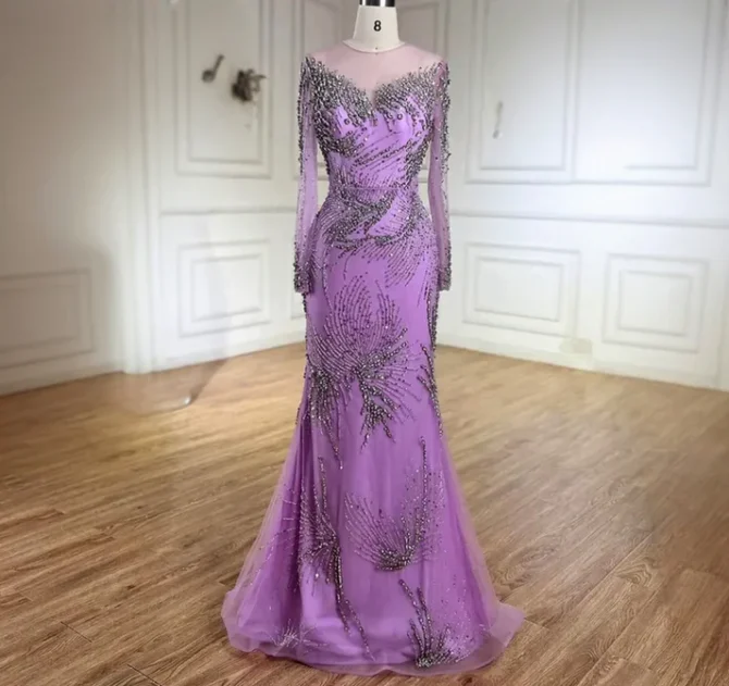 Purple Elegant Mermaid Evening Dress