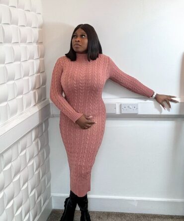 Round Neck Sweater Dress