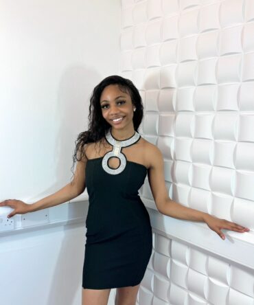 Diamond alter neck mini dress