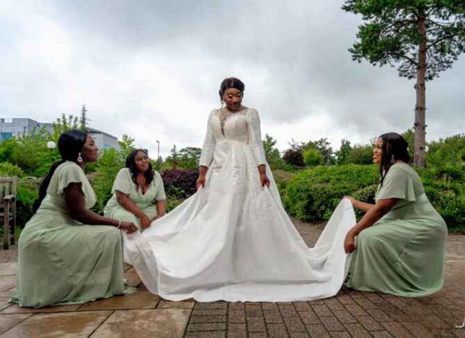 Full beaded upper wedding dress - Image 4