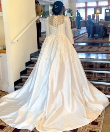 Full beaded upper wedding dress