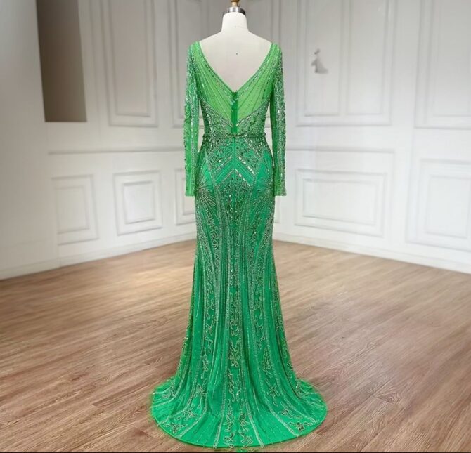 Front slit beaded embellished  party dress - Image 2