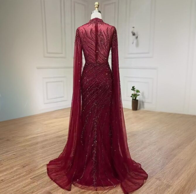 Mermaid full beaded drop sleeve dress - Image 2