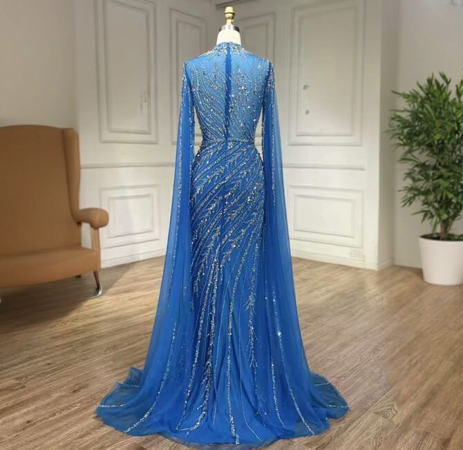 Mermaid full beaded drop sleeve dress - Image 3