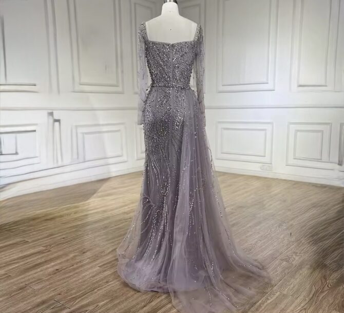 Light Purple Elegant Mermaid Dress - Image 2