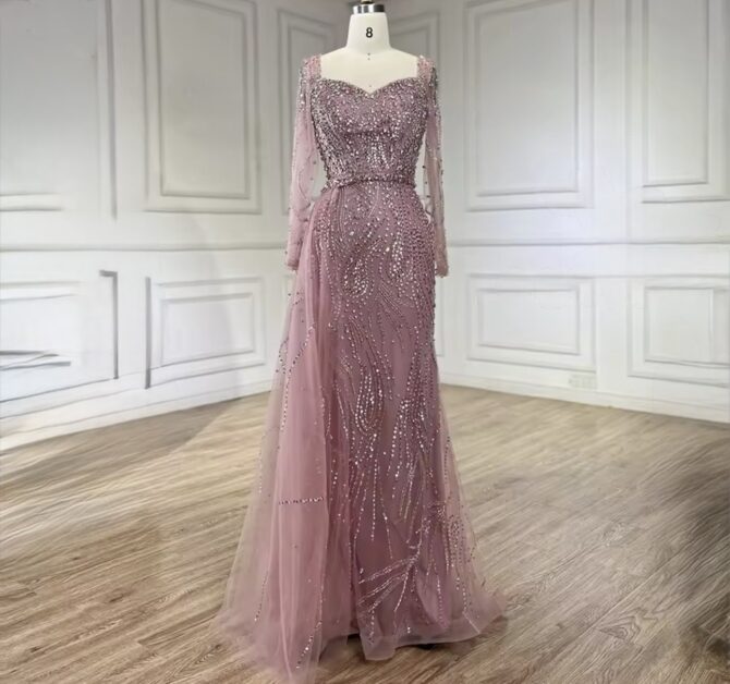 Pink Elegant Mermaid Gown Dress