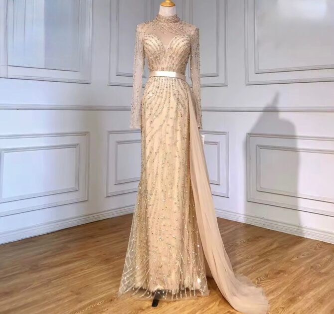 Waist Line Closed Waist Slim Evening Dress - Image 4